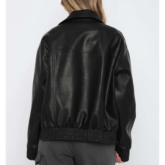 White Fox Bomber Jacket Black - Picture 5 of 6